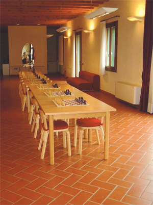  La splendida Sala Arnaldi di Dueville dove si gioca a scacchi tutti i sabati pomeriggio.